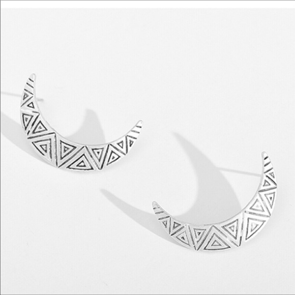 BOGO Moon Statement Stud Silver Earrings 🌙 - Picture 3 of 7